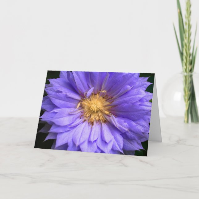 Cartão De Notas Vazio Dentro Bonito Roxo Elegante Floral Dobrado (Frente)