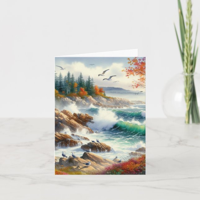 Cartão De Notas Vazio sereno de proteção contra a água costeira (Frente)