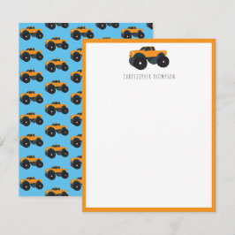 Cartão De Notas Veículo de Caminhão Monstro Personalizado Infantil