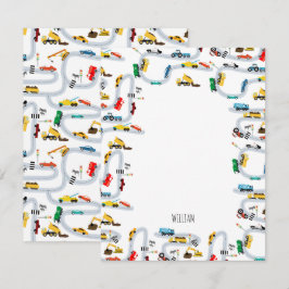 Cartão De Notas Veículos de Transporte Carros e Camiões Estrada Cr