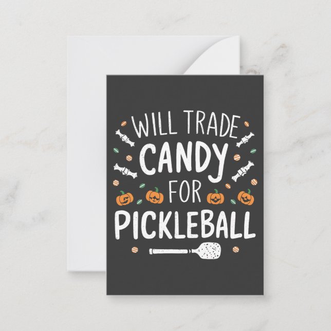 Cartão De Notas Venderá Doces Por Pickleball Spooky Halloween   (Frente)