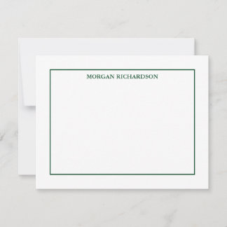 Cartão De Notas Verde-caçador simples profissional personalizado