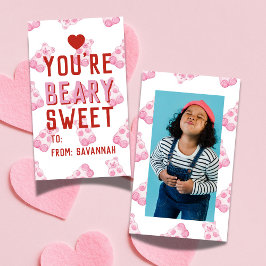 Cartão De Notas Very Sweet Pink Bear Valentine's Classroom Card