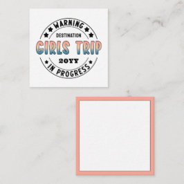 Cartão De Notas Viagem de Meninas Personalizadas em Andamento com 