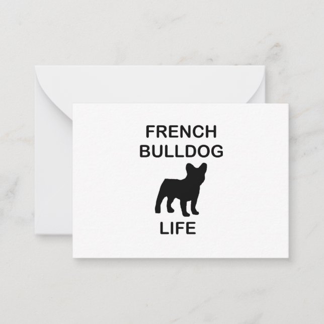 Cartão De Notas vida de buldogue francês (Frente)