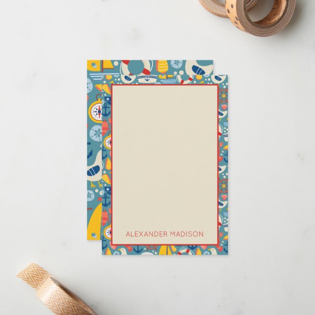 Cartão De Notas Vida do Mar Náutico Curto (Frente/Verso In Situ)