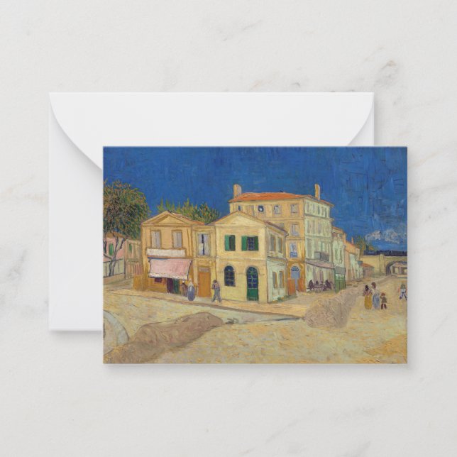 Cartão De Notas Vincent van Gogh - A Casa Amarela / A Rua (Frente)