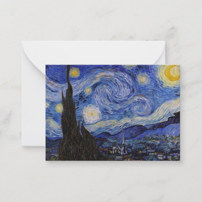 Cartão De Notas Vincent Van Gogh - A noite de Starry (Frente)