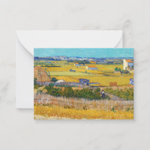 Cartão De Notas Vincent van Gogh - Colheita em La Crau