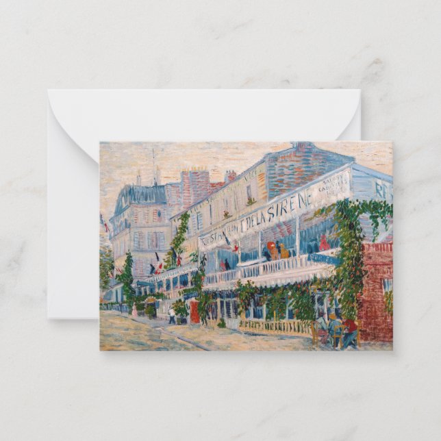 Cartão De Notas Vincent van Gogh - O Restaurante da Sirene (Frente)