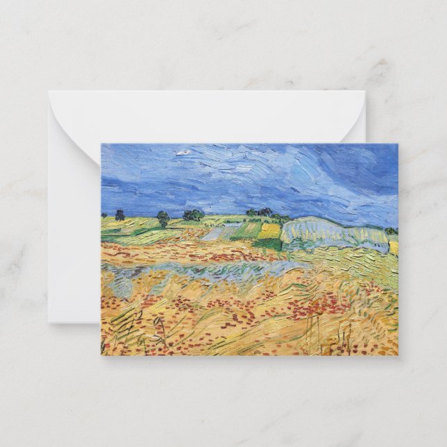 Cartão De Notas Vincent van Gogh - Os campos / planície em Auvers (Frente)