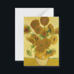 Cartão De Notas Vincent van Gogh - Vase com Quinze Girassóis<br><div class="desc">Vase com Quinze Girassóis / Vase avec quinze Tornesols - Vincent Van Gogh,  agosto de 1888 - Girassóis versão 1888 (F454)</div>