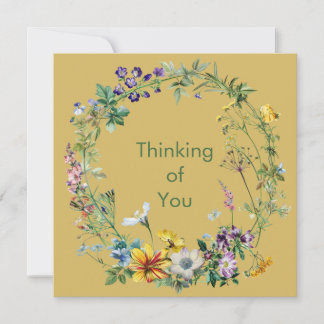 Cartão De Notas Vintage Botanical Circle Wreath Notecards with Env