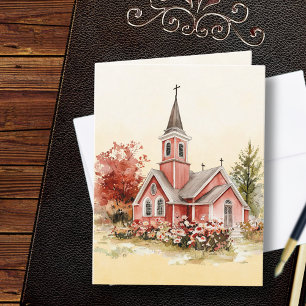 Cartão De Notas Vintage Church Bíblia Verse Autumn