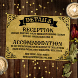 Cartão De Notas Vintage Gothic Details Wedding Enclosure Card