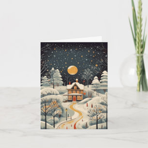 Cartão De Notas Vintage Gouache - Vazio inicial de inverno estiliz
