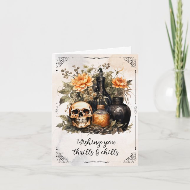 Cartão De Notas Vintage Halloween (Frente)