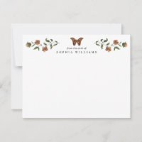 Vintage Modern Floral Garden Greenery Butterfly