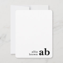 Cartão De Notas Vintage Monogram | Retro Minimal Typography Design