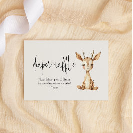 Cartão De Notas Vintage Plush Animal Chá de fraldas Fralda Raffle