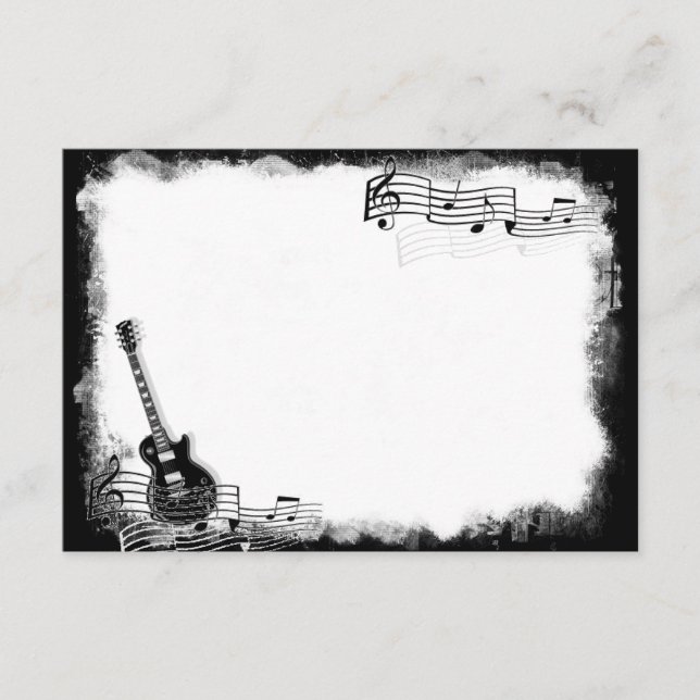 Cartão De Notas Violão Elétrico Funky Flat Obrigado Nota (Frente)