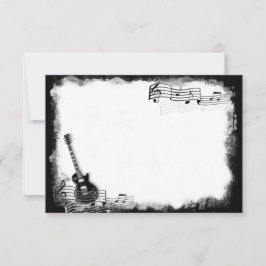 Cartão De Notas Violão Elétrico Funky Flat Obrigado Nota