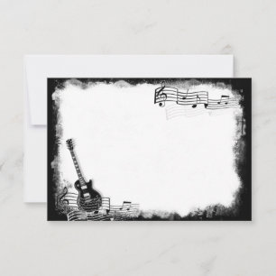Cartão De Notas Violão Elétrico Funky Flat Obrigado Nota