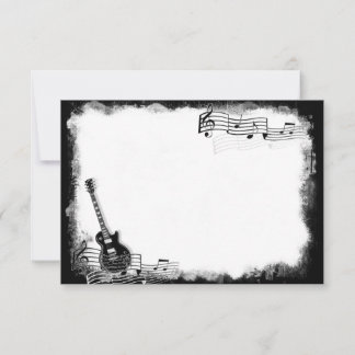 Cartão De Notas Violão Elétrico Funky Flat Obrigado Nota