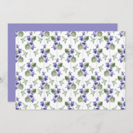 Cartão De Notas Violets Floral Botanical Note Card