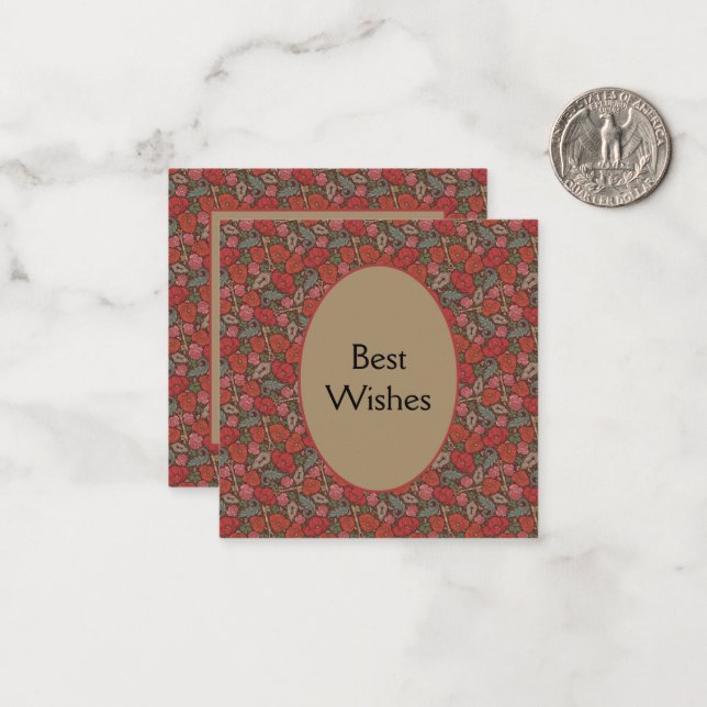 Cartão De Notas Vítoro Steampunk Velho Chave de Bloqueio Poppies V (Frente/Verso In Situ)