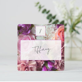 Cartão De Notas Vivid Orchid Florals Place Setting Card