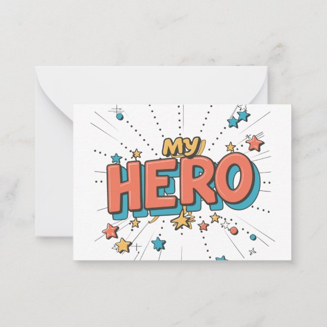 Cartão De Notas Você é meu herói (Verso)