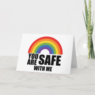 Cartão De Notas Você Está Seguro Comigo Orgulho Arco-Íris LGBTQ