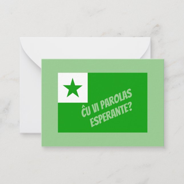 Cartão De Notas Você fala Esperanto? (Frente)
