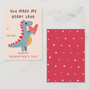 Cartão De Notas Você faz o meu Coração Saur Dinossauro Pun Valenti