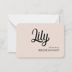 Cartão De Notas Você será minha placa personalizável da Bridesmaid