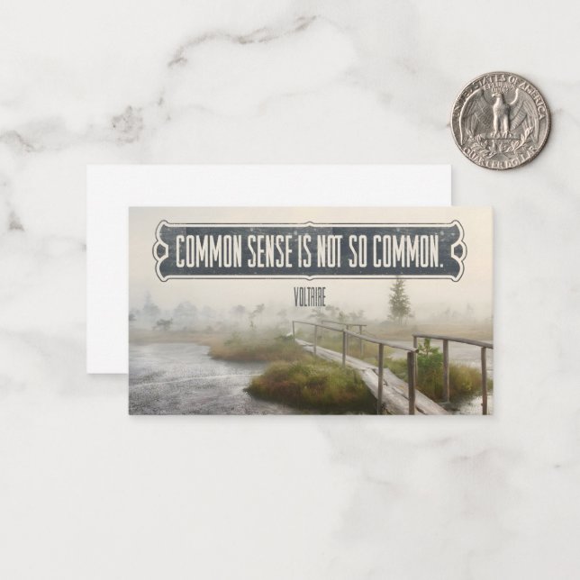 Cartão De Notas Voltaire Inspirational Cote "bom senso" (Frente/Verso In Situ)