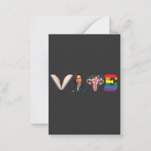 Cartão De Notas VOTE Livros Uterus LGBT Kamala Harris Walz Eleição