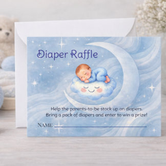 Cartão De Notas Watercolor Celestial Baby Shower Diaper Raffle
