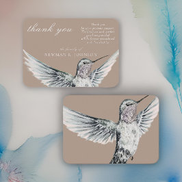 Cartão De Notas Watercolor Classic Hummingbird Memorial Obrigado