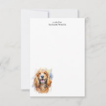 Watercolor Cocker Spaniel Personalizado Obrigado
