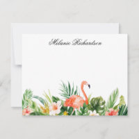 Watercolor Coral Tropical Flamingo