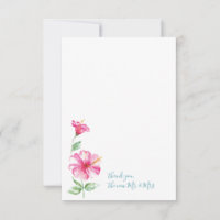 Watercolor Hibiscus Obrigado Carta