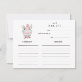 Cartão De Notas Watercolor Mixing Bowl with utensils Recipe card