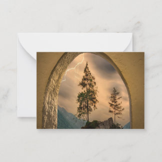 Cartão De Notas Watercolor Mountain, Nature Waterco