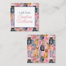 Cartão De Notas Watercolor Palm Beach Ouro Retrivers Ginger Jar