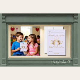 Cartão De Notas "We BEE long together" Classroom Valentine Card