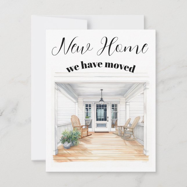 Cartão De Notas We Have Moved to a New Home (Frente)