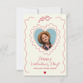 Cartão De Notas Whimsical Heart Photo Bow Frame Love Valentines