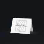 Cartão De Notas White G Monogram Blank Note Card<br><div class="desc">Elegant white on white wedding monogram note card. use as an Invitation a Thank you or acknowledgment card,  by just changing the text.</div>